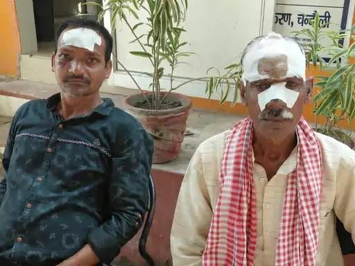 सकलडीहा के बहरवानी गांव में लाठी-डंडे चलने घायल। स्रोत:-जागरूक पाठक