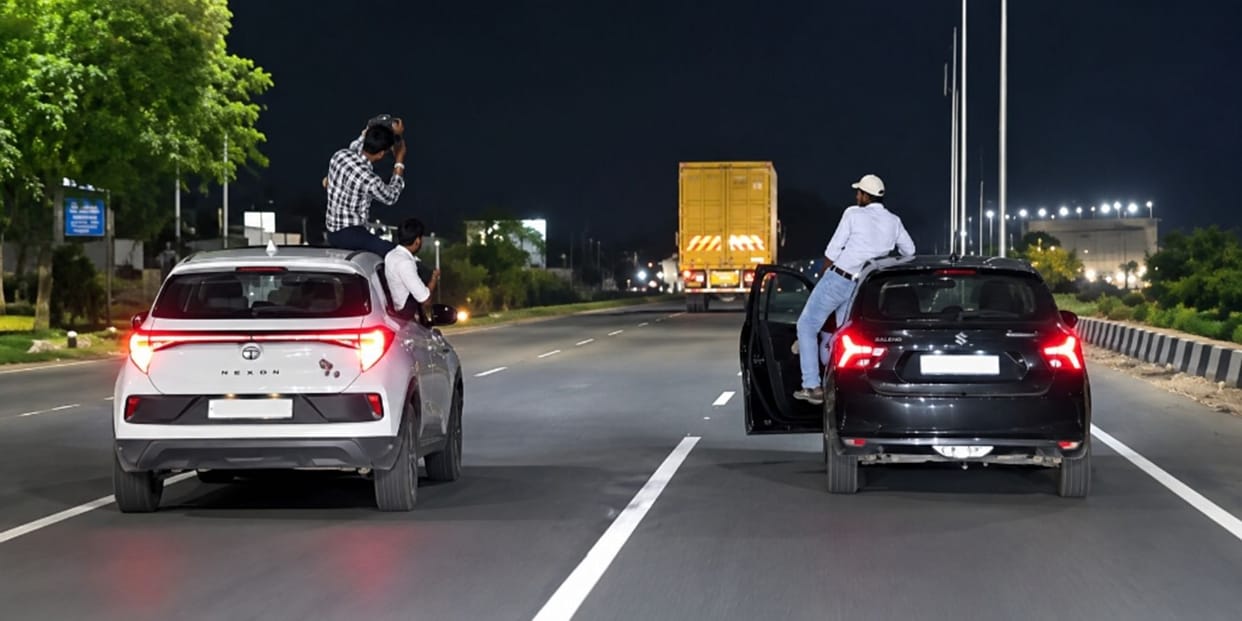 Video of person making a reel while sitting on a car goes viral; police launch search.
