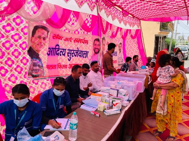 People received free medical treatment at the Ward 5 camp.