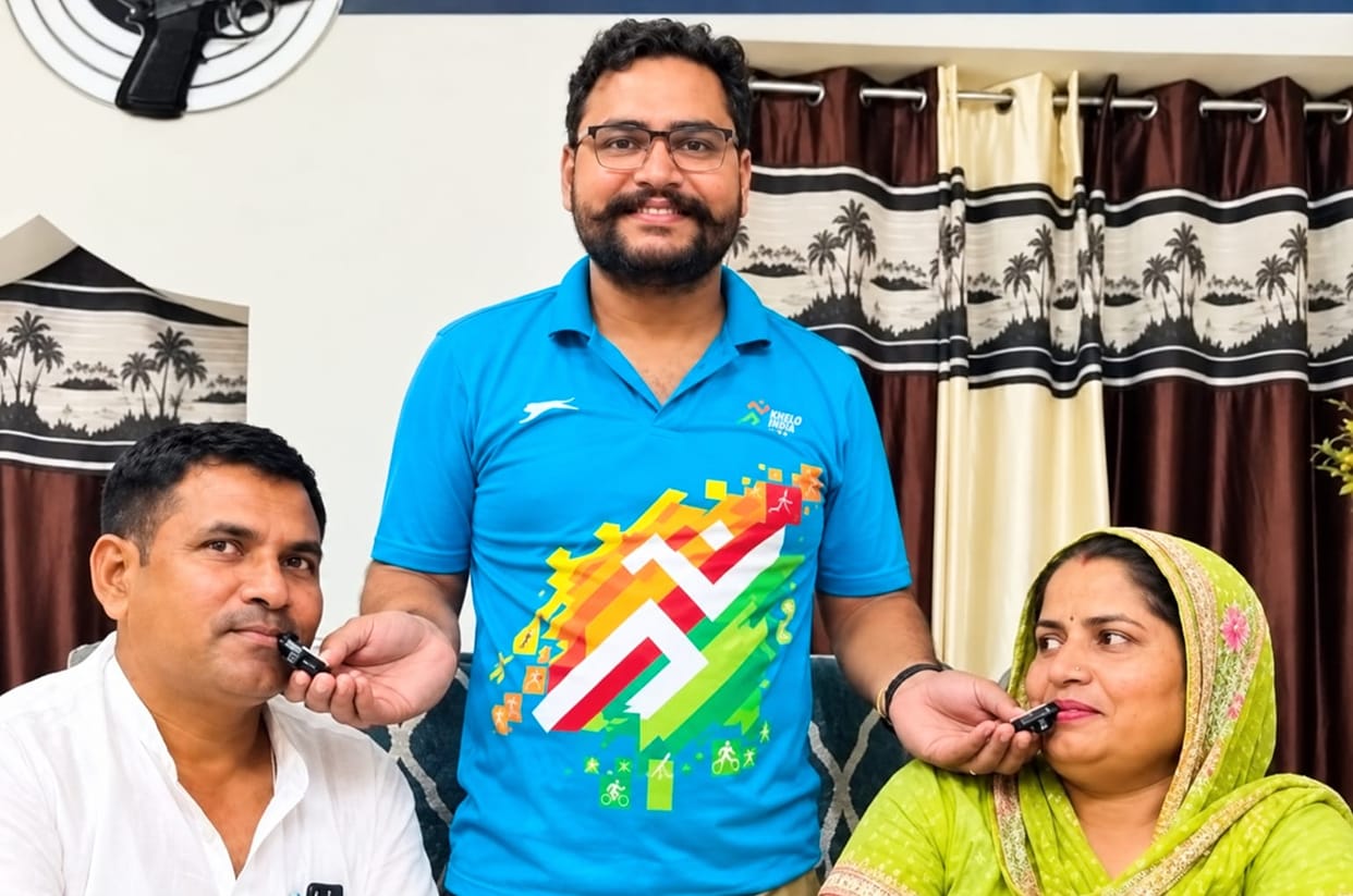 Rahul Saini wins gold medal in air pistol shooting.