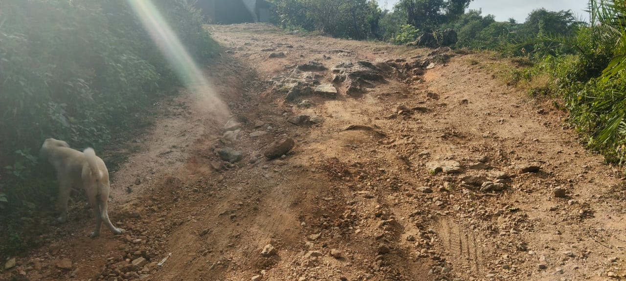 बंदला पैराग्लाइडिंग साइट को जाने वाली सड़क। संवाद