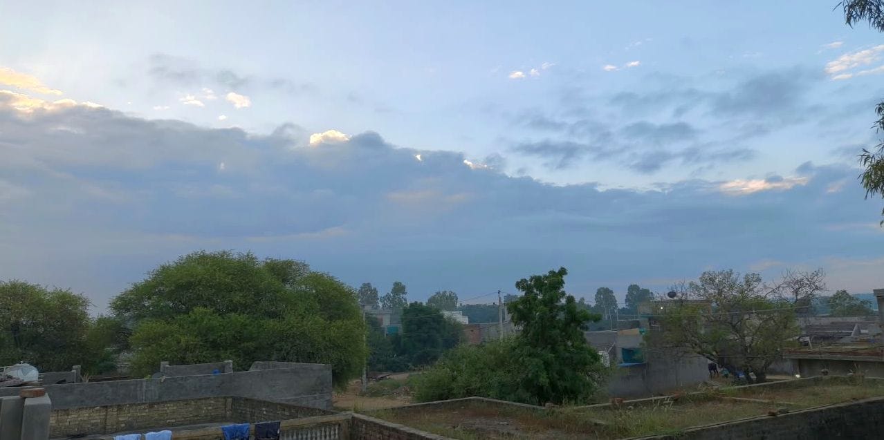 फोटो 29जेएनडी01-मौसम बदलने से सुबह के समय आसमान में छाए बादल। संवाद