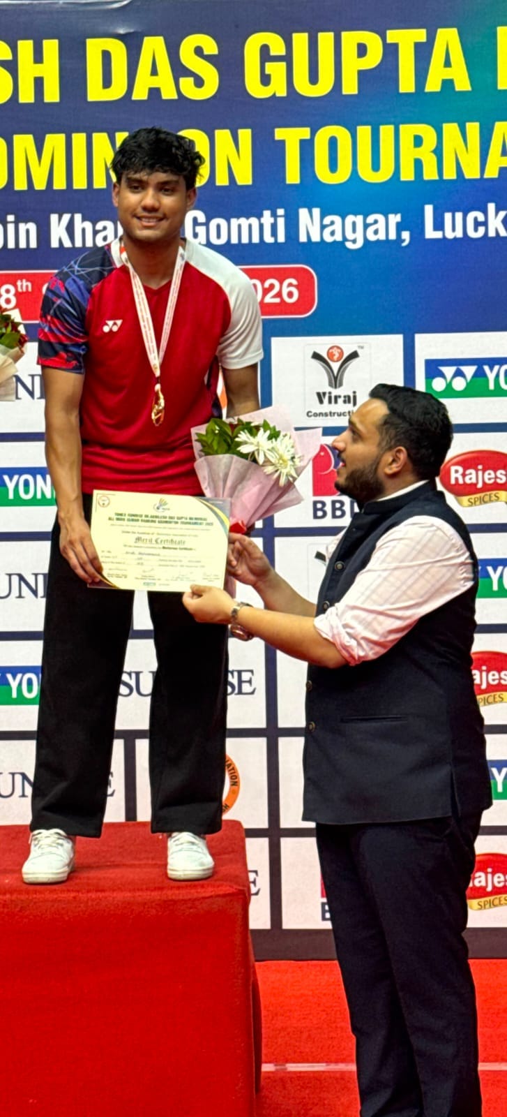 Arsh won the gold medal in the doubles event.
