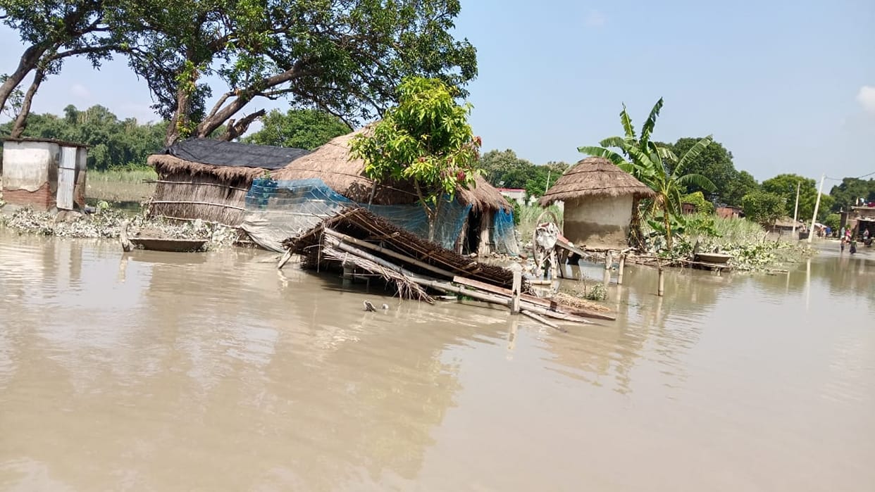 As the water receded, the paths turned into swamps; neither boats could navigate nor vehicles reach the village.