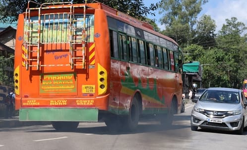 Black smoke choking the air; Transport Department left gasping.