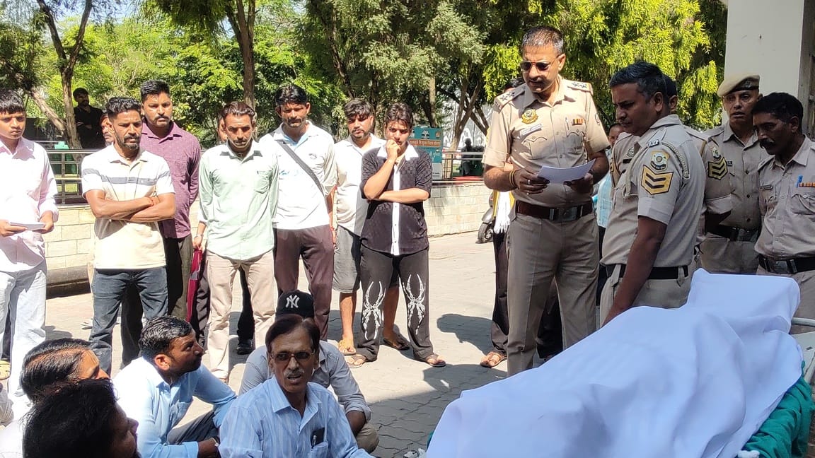Harpal writhed in chest pain for an hour and a half; died in hospital.