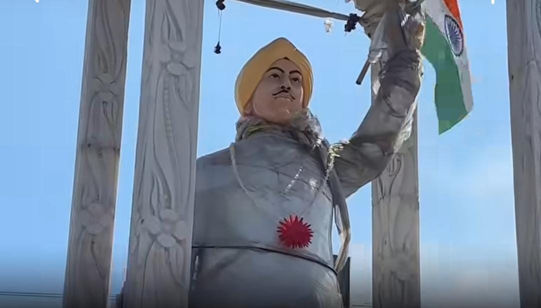 Youth express outrage over irregularities regarding the Bhagat Singh Chowk statue.