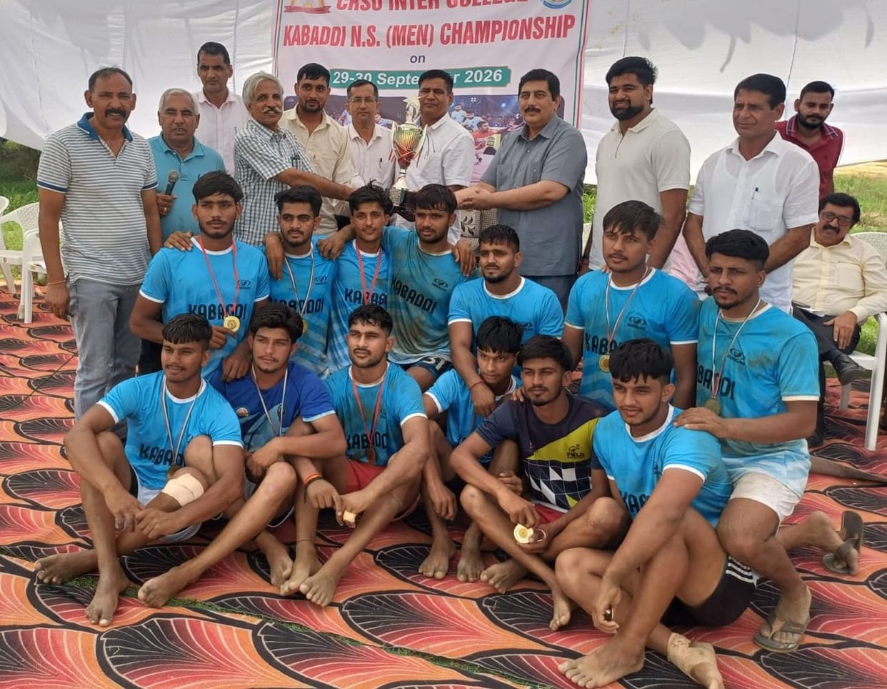 Rajiv Gandhi College wins Inter-College Kabaddi Championship.