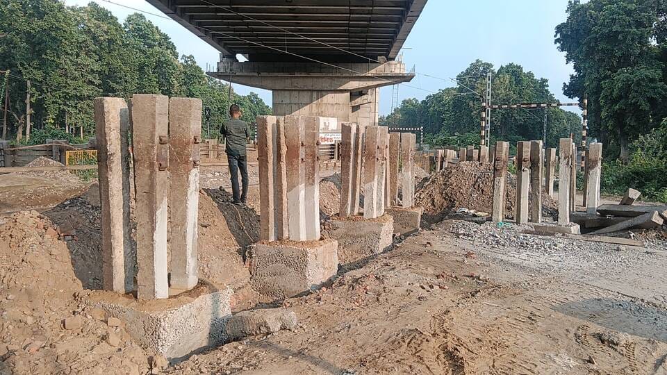 The road was closed by placing a cement fence under the overbridge