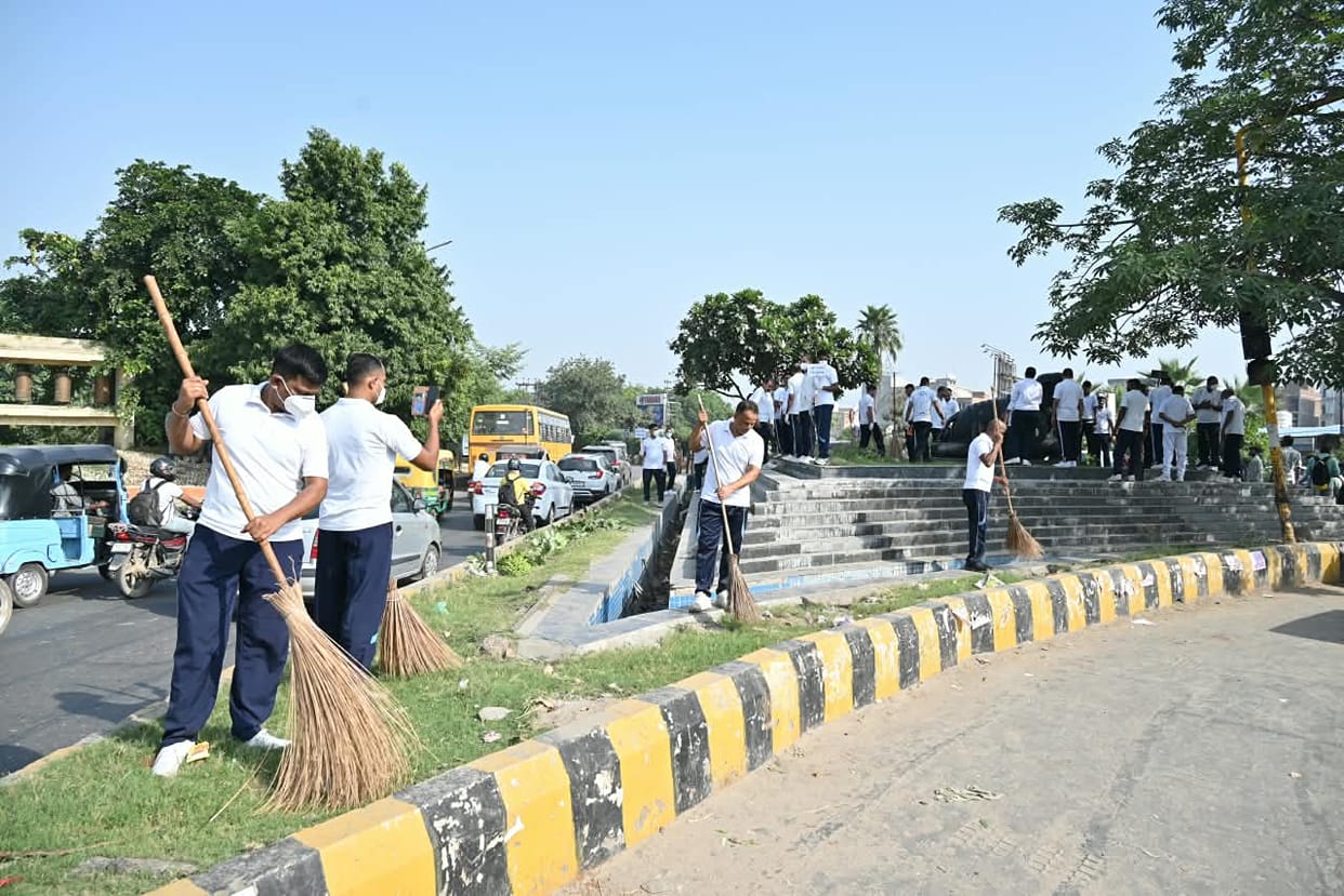 CRPF conducted a cleanliness drive.