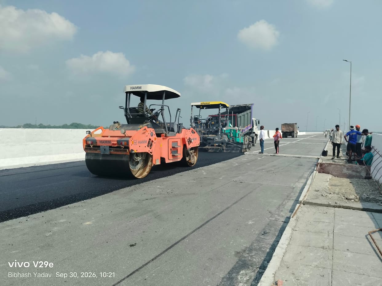 The paving work is complete, traffic will start after load testing