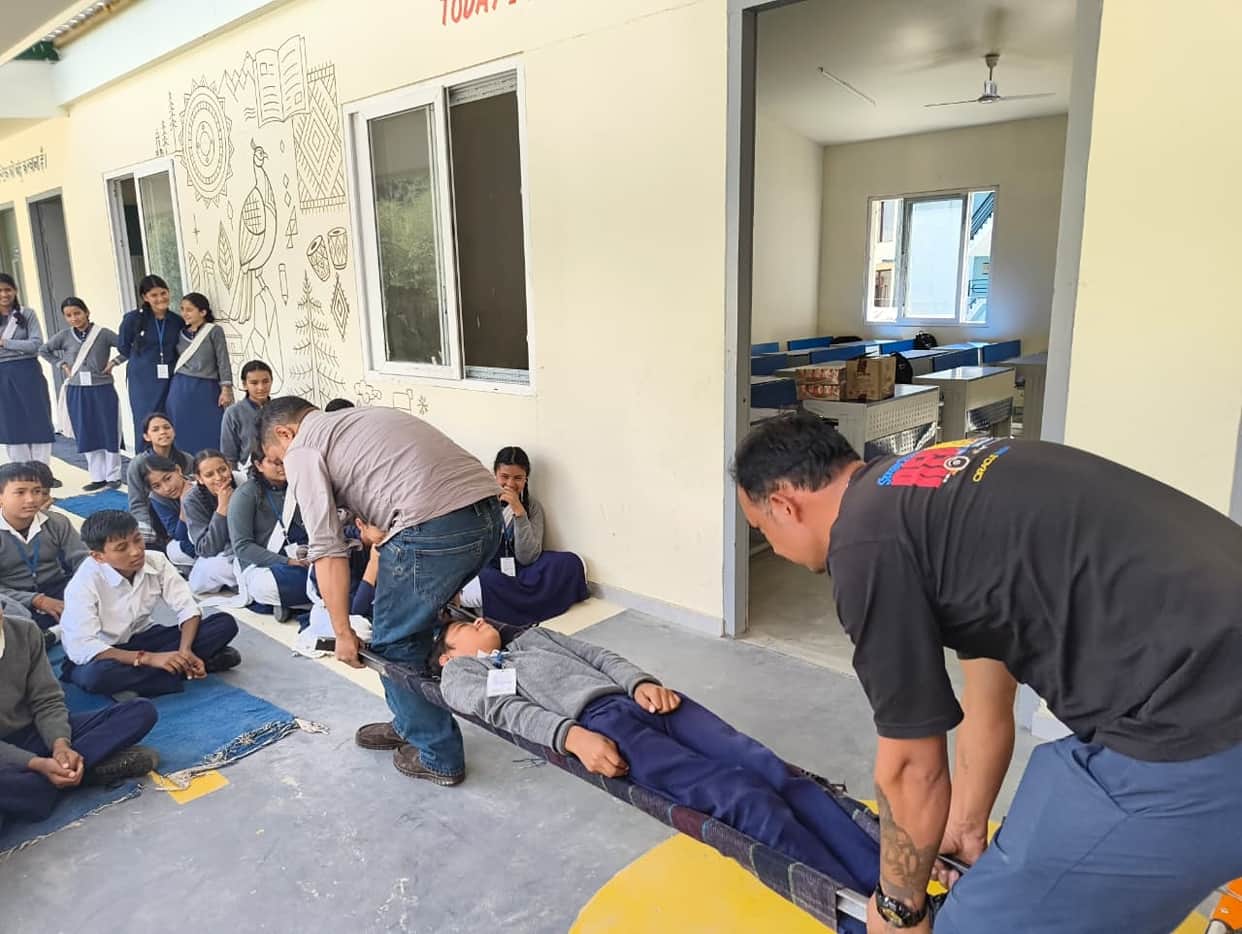 Shalin taught students at the school ways to stay safe during disasters.