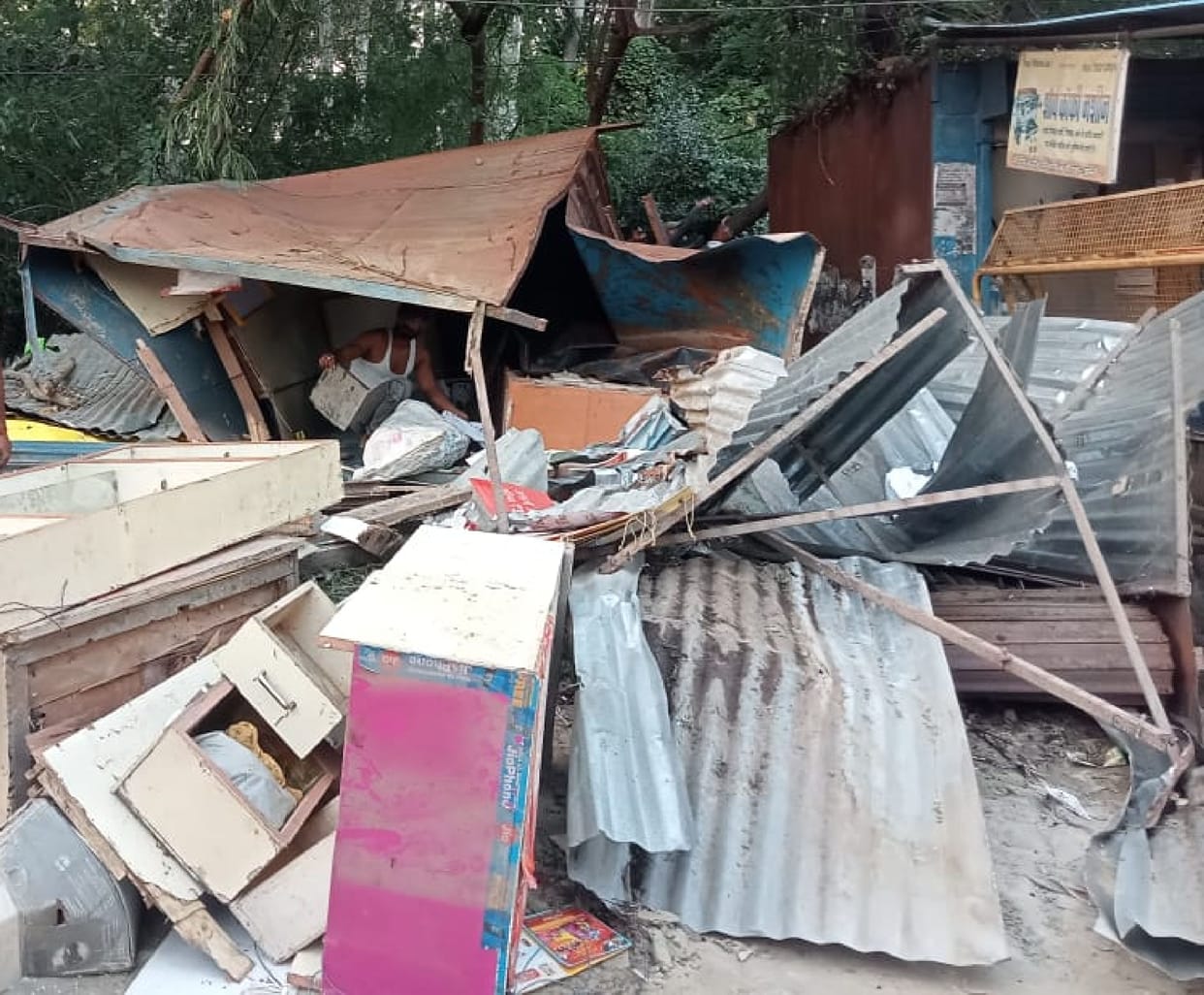Encroachment obstructing toilet construction removed