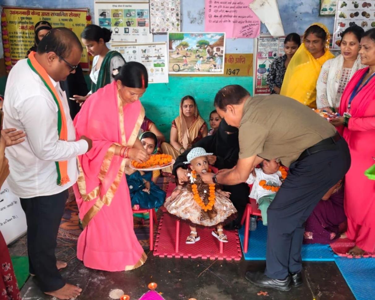 Baby shower held for expectant mother; Annaprashan ceremony performed for children.