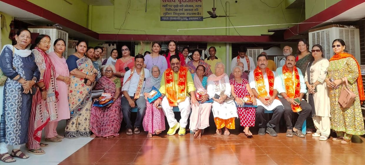 Relief materials distributed among the elderly while honoring ancestors.
