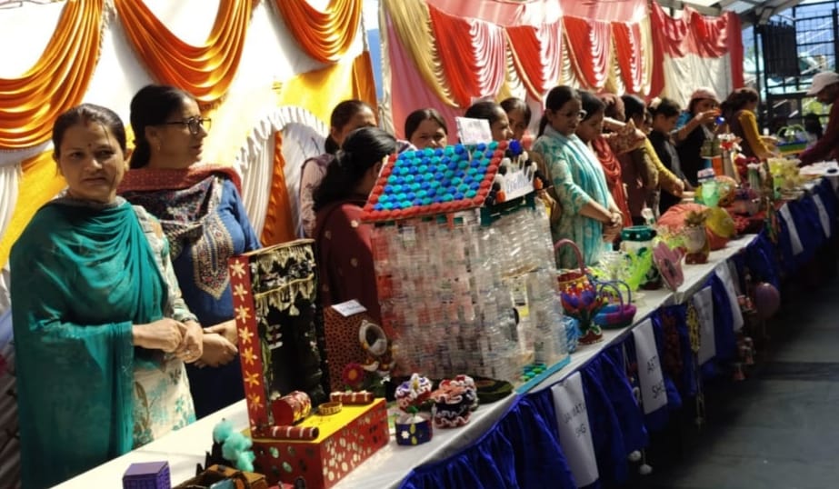 Tree plantation at the chaupal on Gandhi Jayanti; women organized an exhibition
