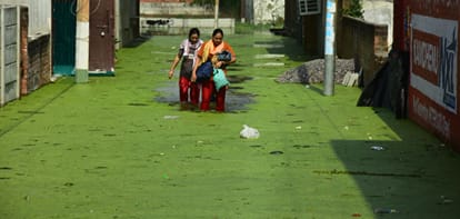 Lucknow: The Gomti River floods in a furious form, bringing life to a standstill in many areas; people are fig
