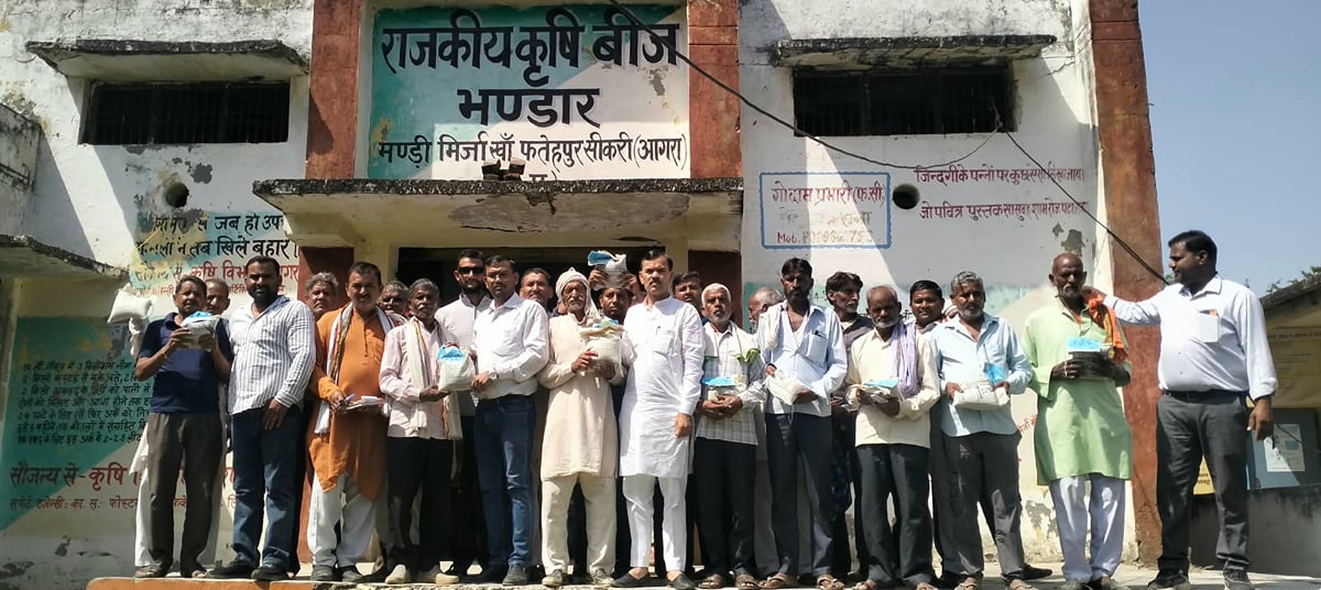 Agra News: 35 किसानों को वितरित की सरसों बीज की मिनी किट