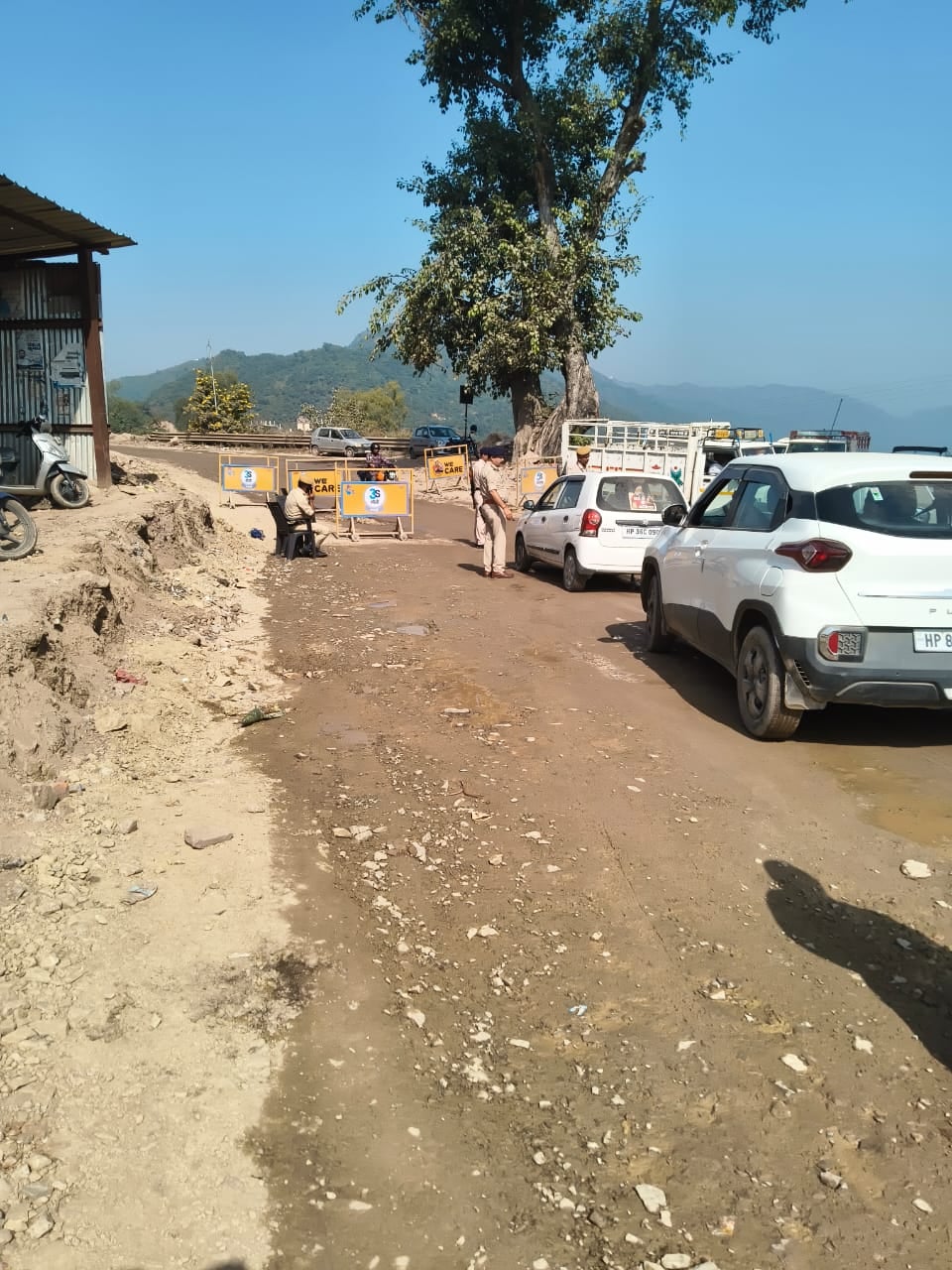 Bilaspur under a security blanket for the President's visit; security personnel remained on alert on the roads.