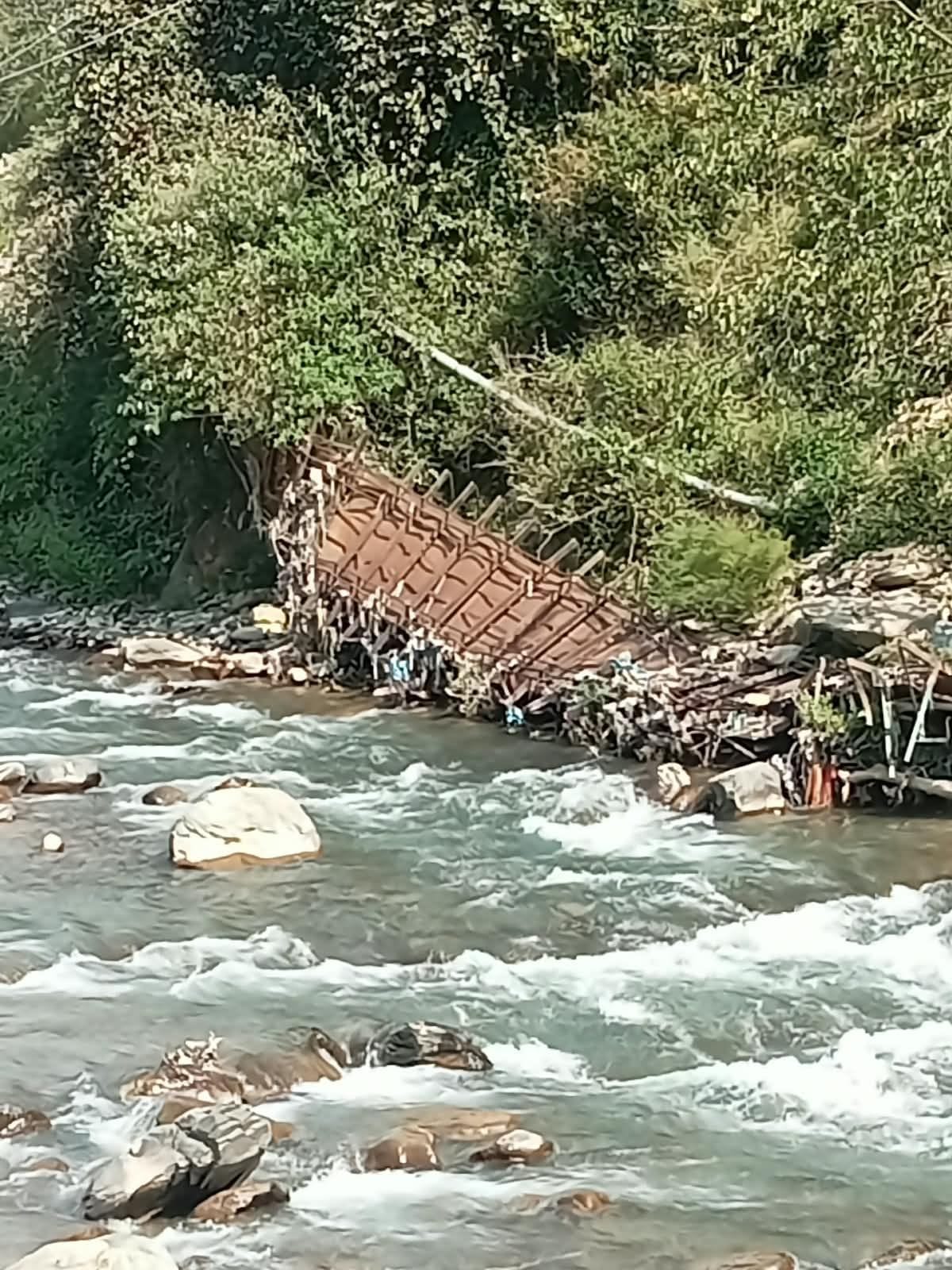 A bridge collapsed, making the route for two panchayats a year-long ordeal.