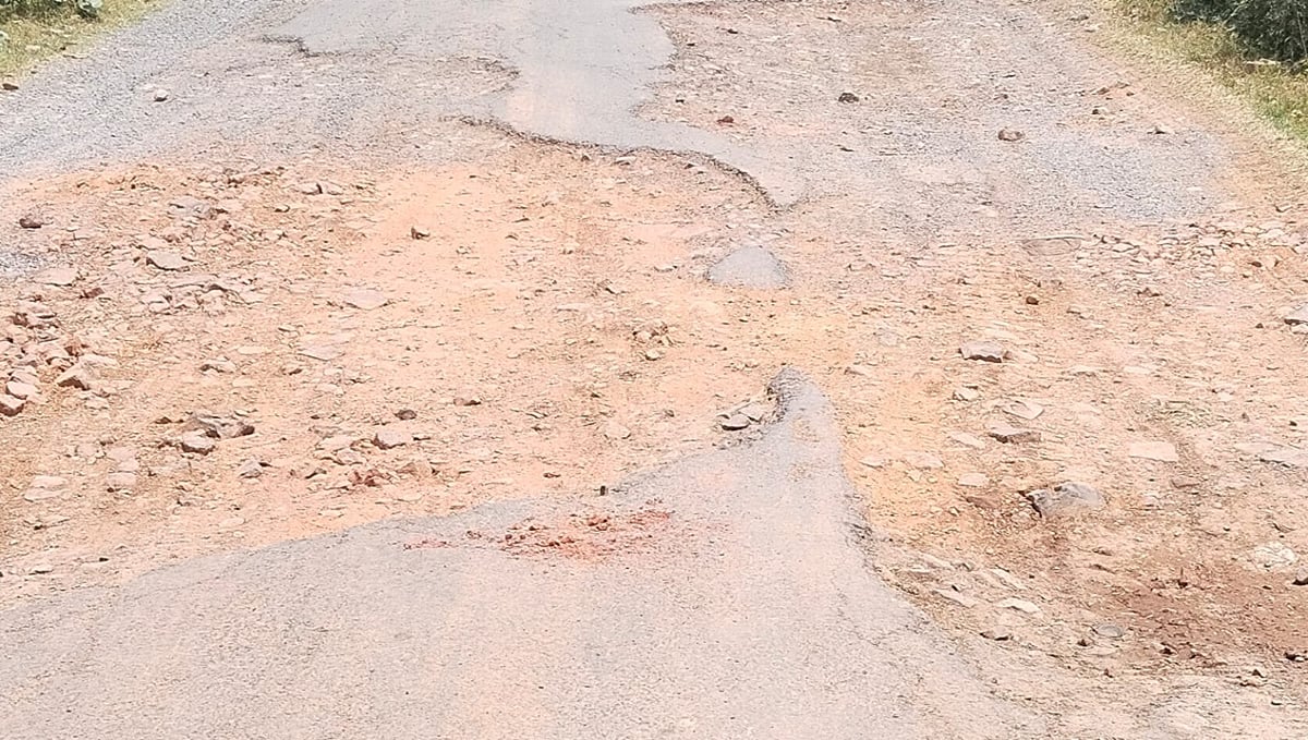Agra News: गड्ढों में तब्दील सड़क बनी हादसों का सबब