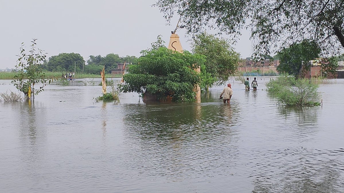 Lucknow News: पानी ने गांव को घेरा, मवेशियों के साथ सड़क पर डाला डेरा