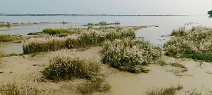 राजेसुल्तानपुर क्षेत्र में कम्हरिया घाट के निकट घटा जलस्तर।संवाद