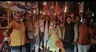 The upper-caste community took out a torchlight procession in protest against the UGC.
