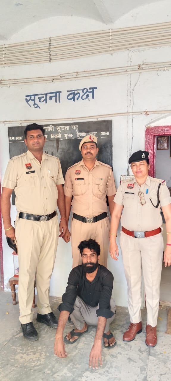 फोटो नंबर- 13पुलिस की गिरफ्त में आरोपी। स्रोत : पुलिस