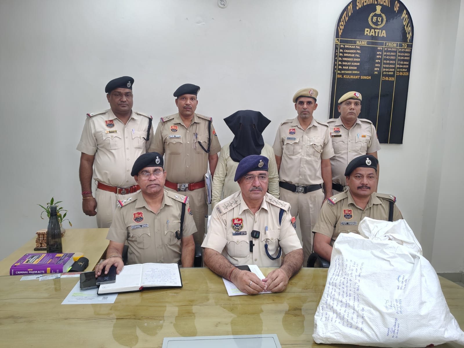 नशीली गोलियों के आरोपी के साथ मामले की जानकारी देते हुए डीएसपी कुलवंत सिंह ,स्त्रोत पीआरओ