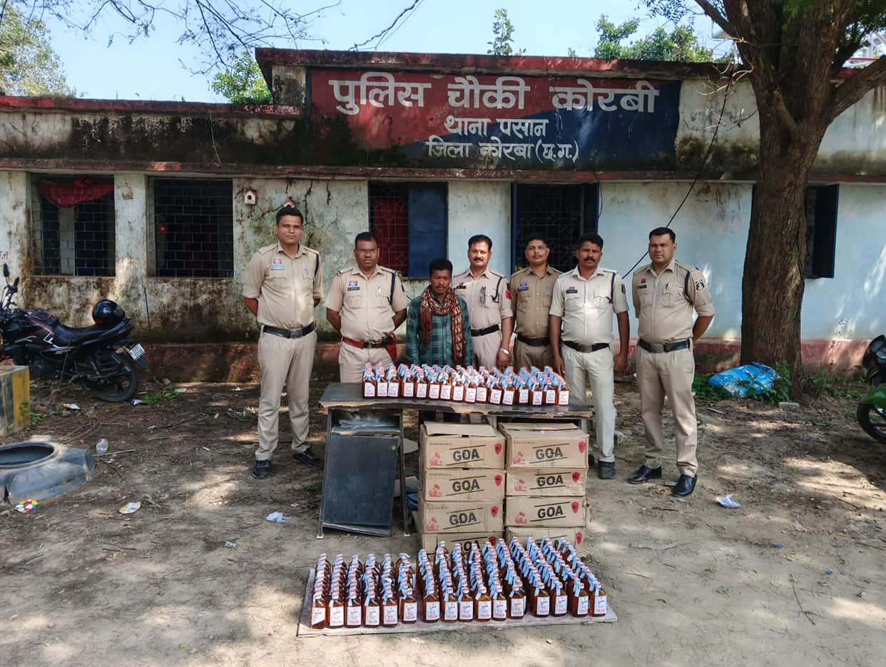 MP-made English liquor smuggled into Chhattisgarh, 389 bottles hidden in paddy field seized in Pasan, one arre
