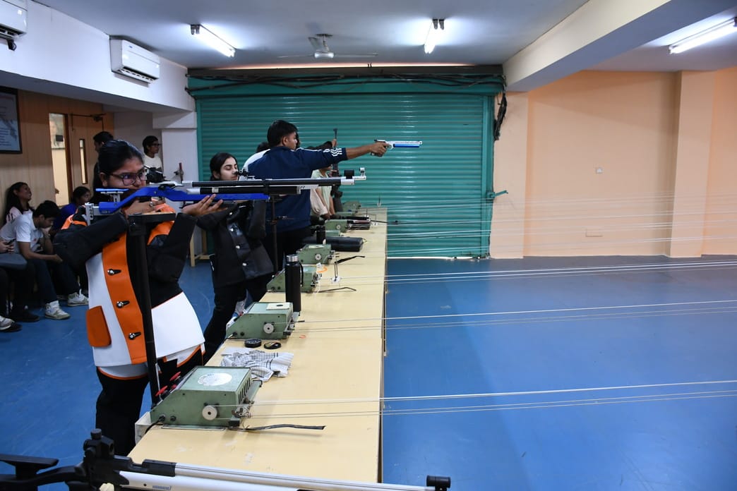 Participants took aim in the shooting competition