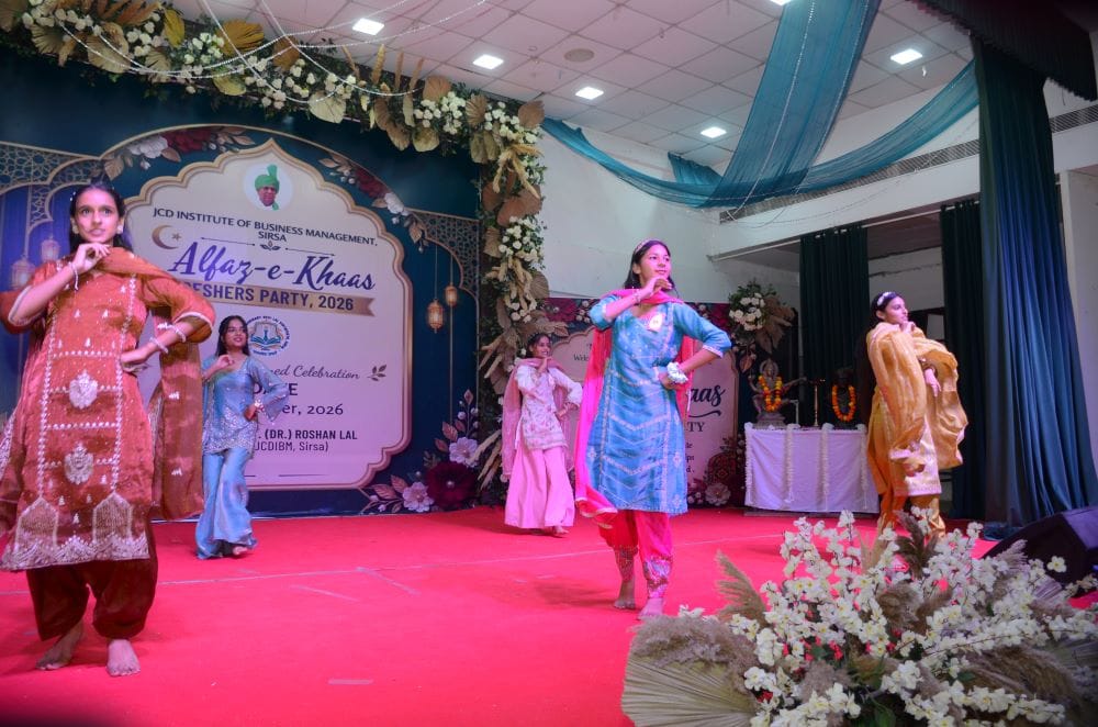 सिरसा।  जेसीडी इंस्टीट्यूट ऑफ बिजनेस मैनेजमेंट में ‘अल्फाज़-ए-ख़ास 2026’’’’ फ्रेशर पार्टी के दौ