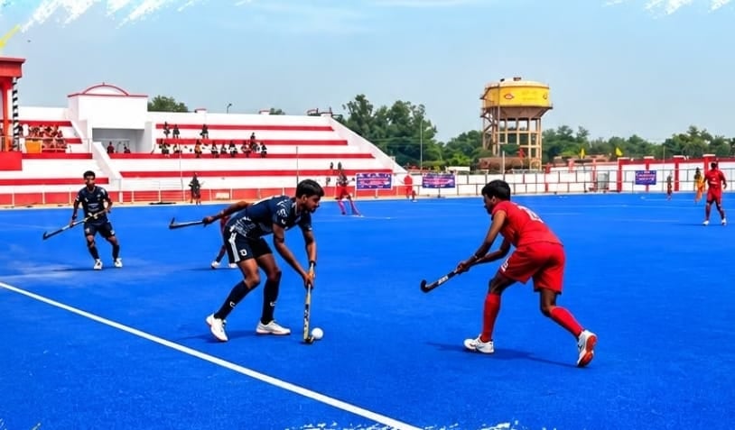 Etawah News: सब जूनियर हॉकी के फाइनल में पहुंची सैफई और लखनऊ की टीमें