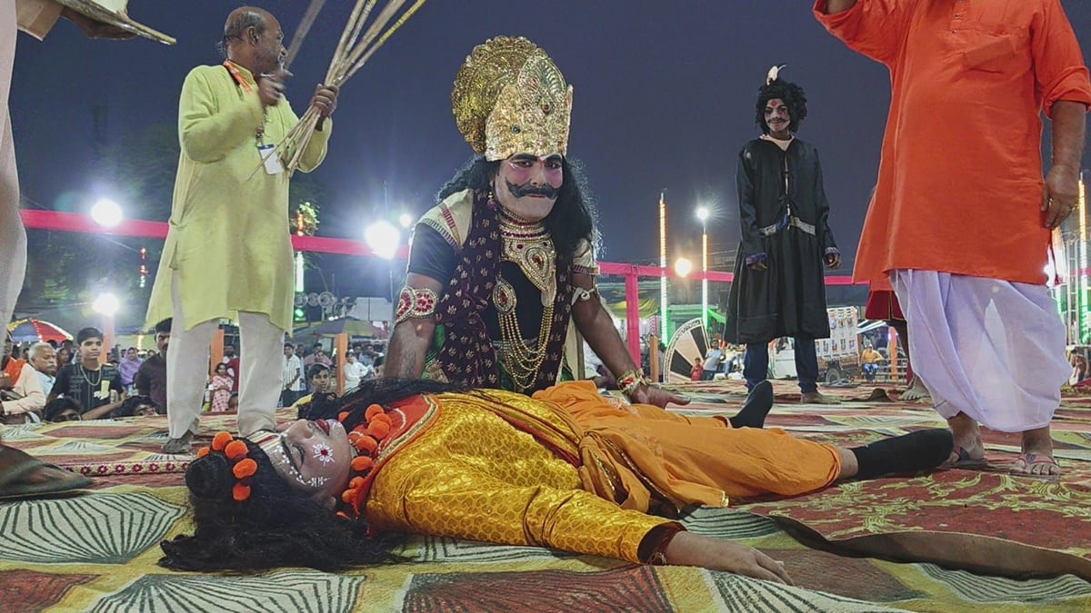 Gonda News: श्रीराम और कुंभकर्ण के बीच हुआ घमासान युद्ध