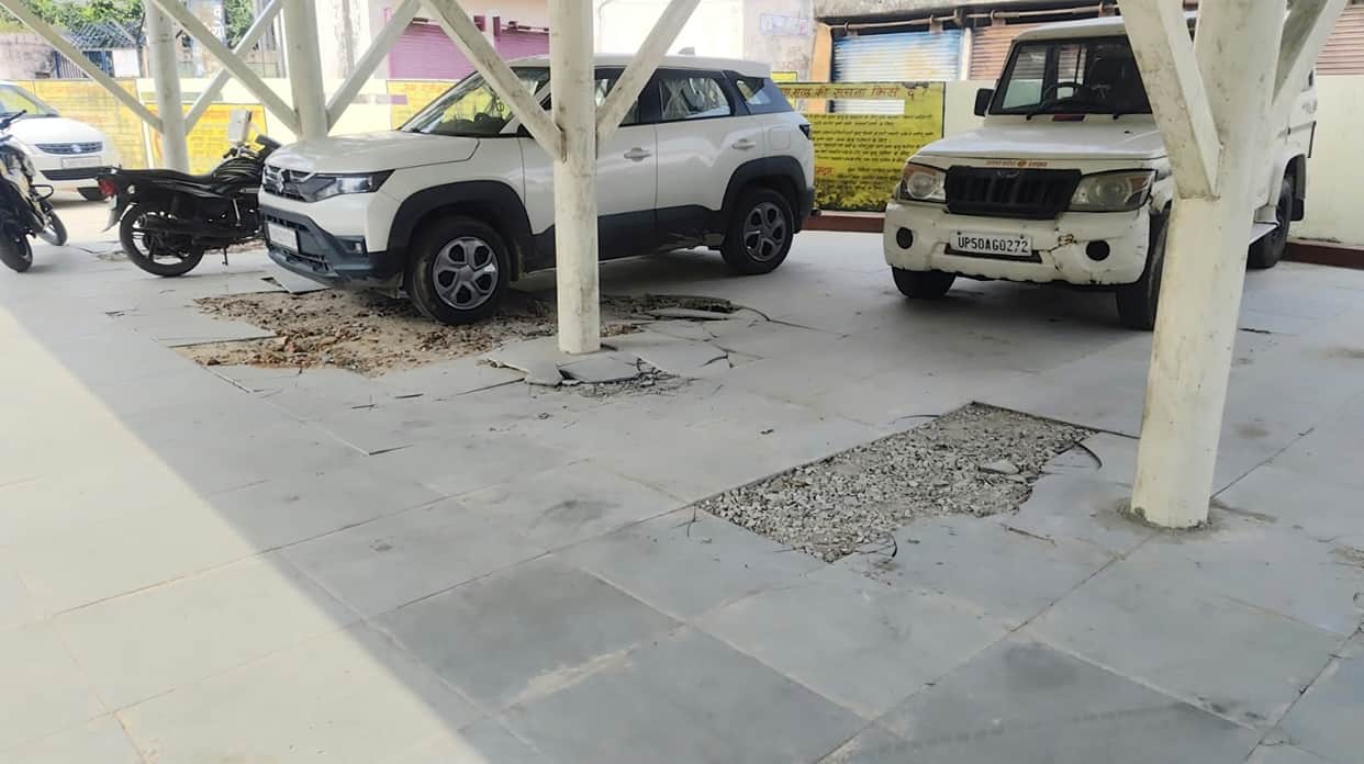 Construction carried out on their own premises; the gravel came loose within a year.