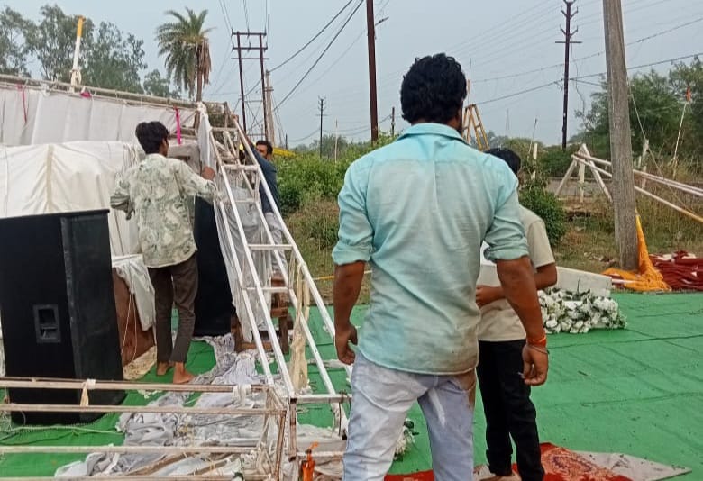 Sehore Storm Fury: Durga Puja Pandal Collapses During Havan, Triggering Panic on Navami