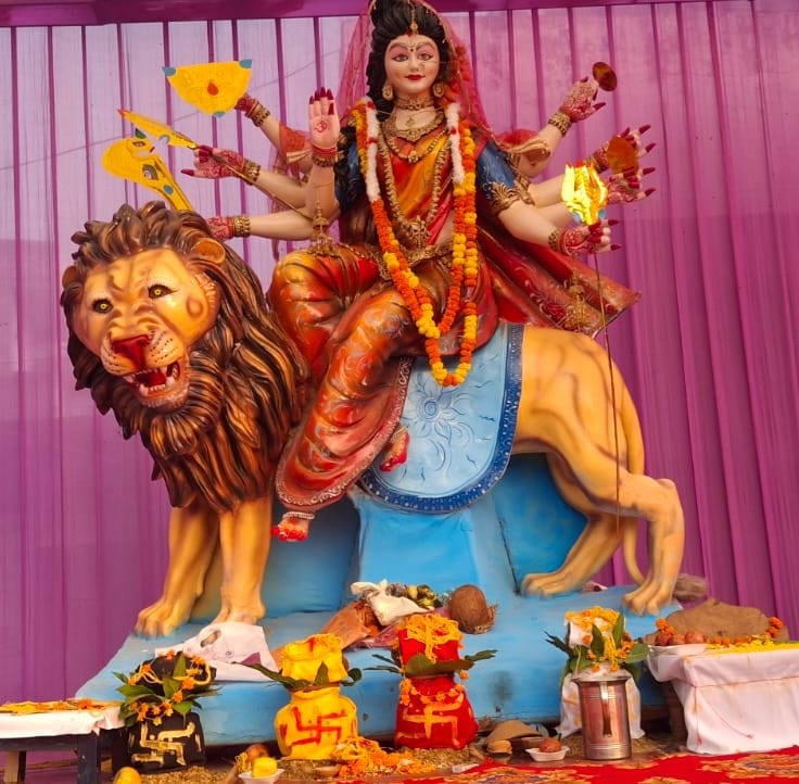Crowd at Mata Agwani Temple on Ashtami