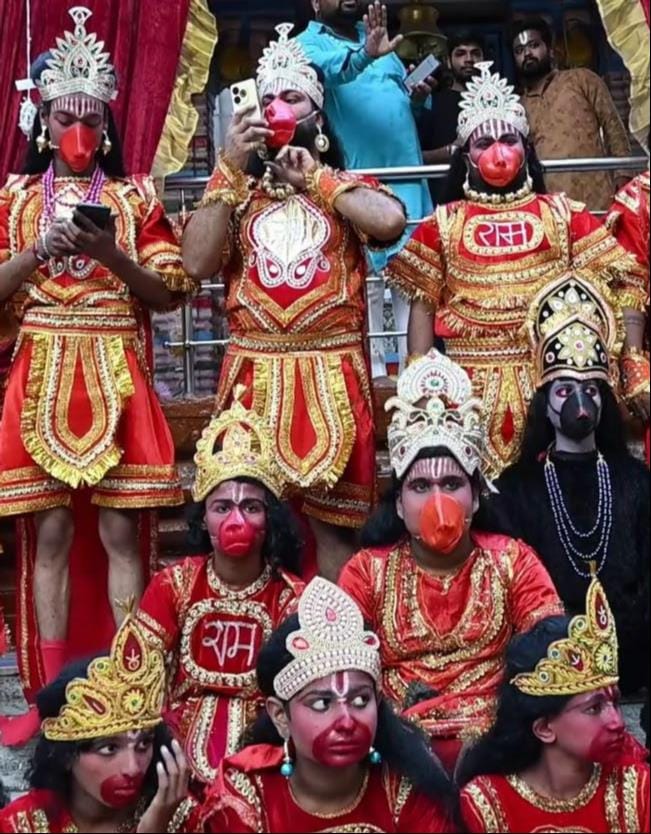 बरियाघाट श्रीरामलीला कमेटी तरफ से निकाली गई शोभायात्रा में शामिल रामादल।-सोशल मीडिया।