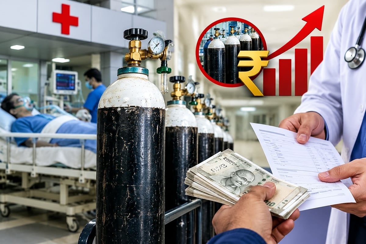 Lucknow News: ऑक्सीजन का सिलिंडर 350 का, सांसों की कीमत 200 रुपये प्रति घंटा