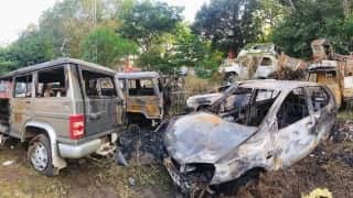 Major fire breaks out among vehicles seized by police; 5 cars and a scooter reduced to ashes