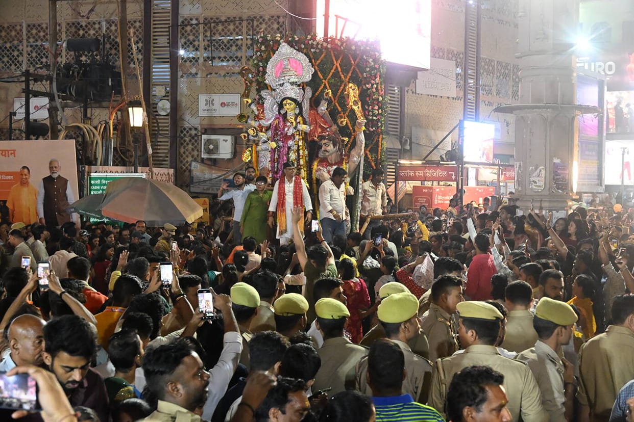 Mother Goddess was bid farewell to the beat of 108 dhaks