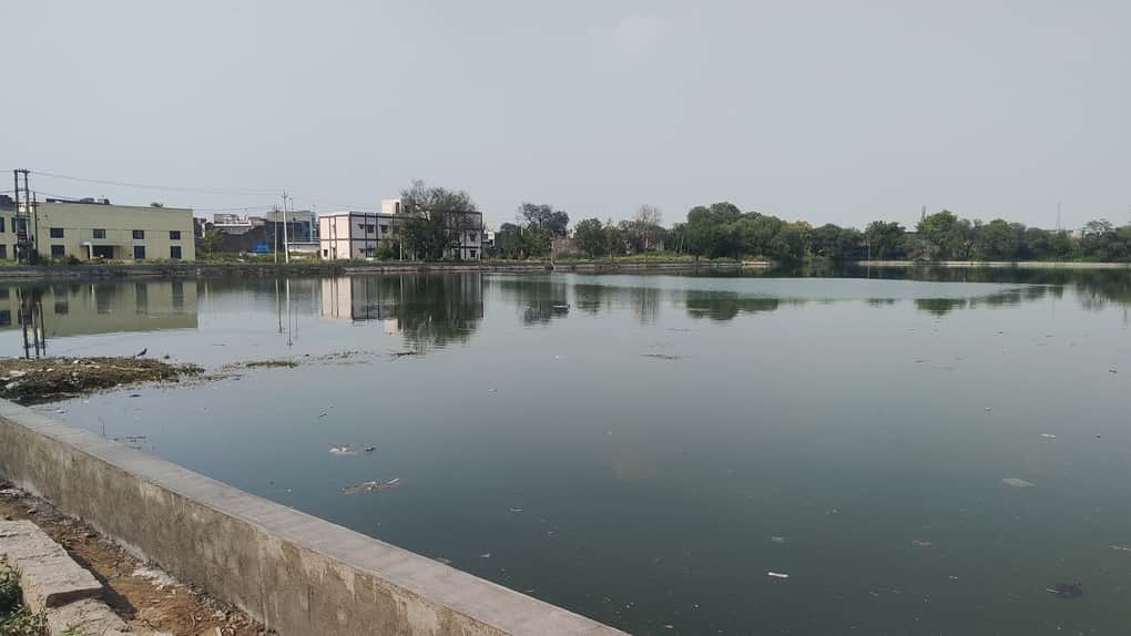महाबीर कॉलोनी स्थित जलघर पानी से लबालब भरा हुआ।