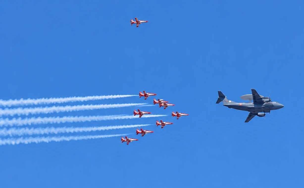 varahasi Air Show Aircraft hover sky arrive supersonic speed upon receiving signal chants Mahadev resound
