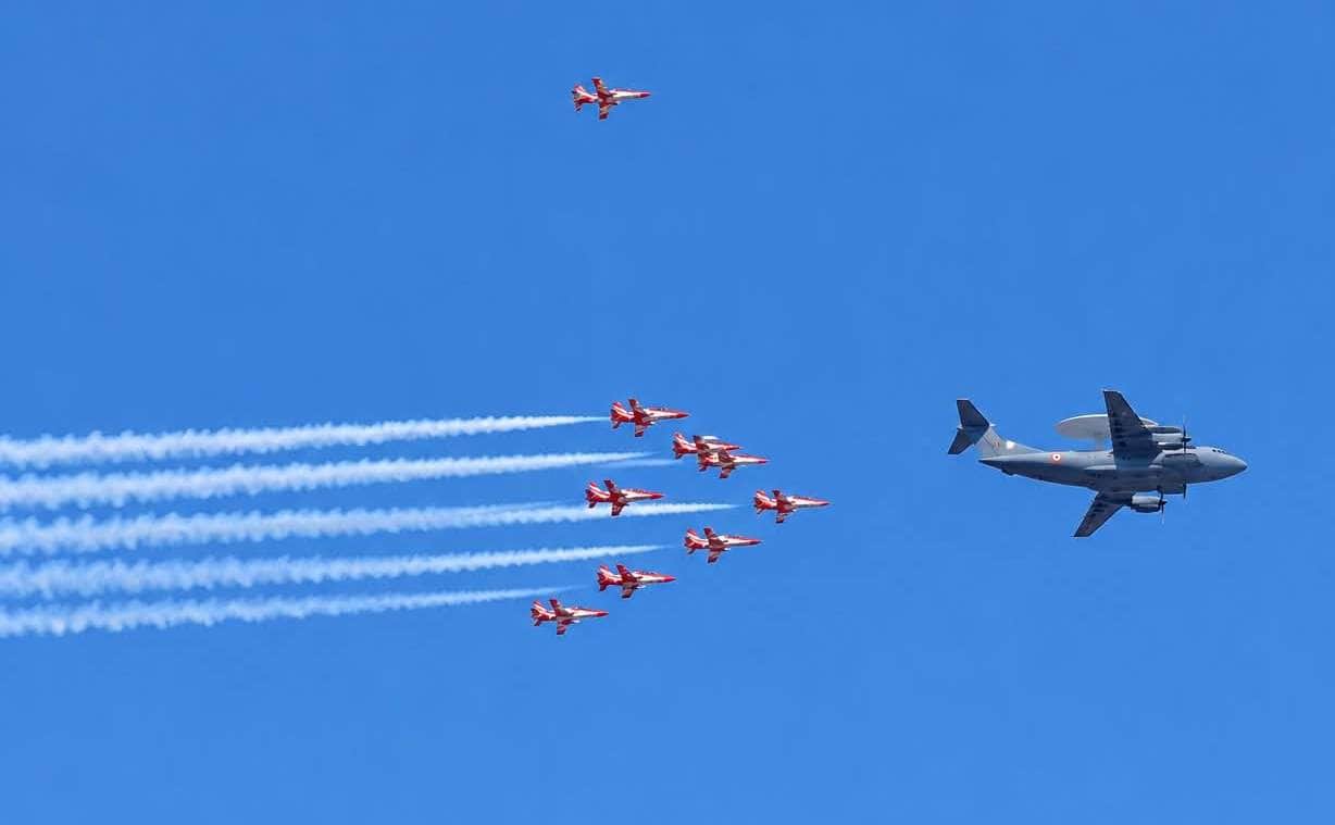 varahasi Air Show Aircraft hover sky arrive supersonic speed upon receiving signal chants Mahadev resound