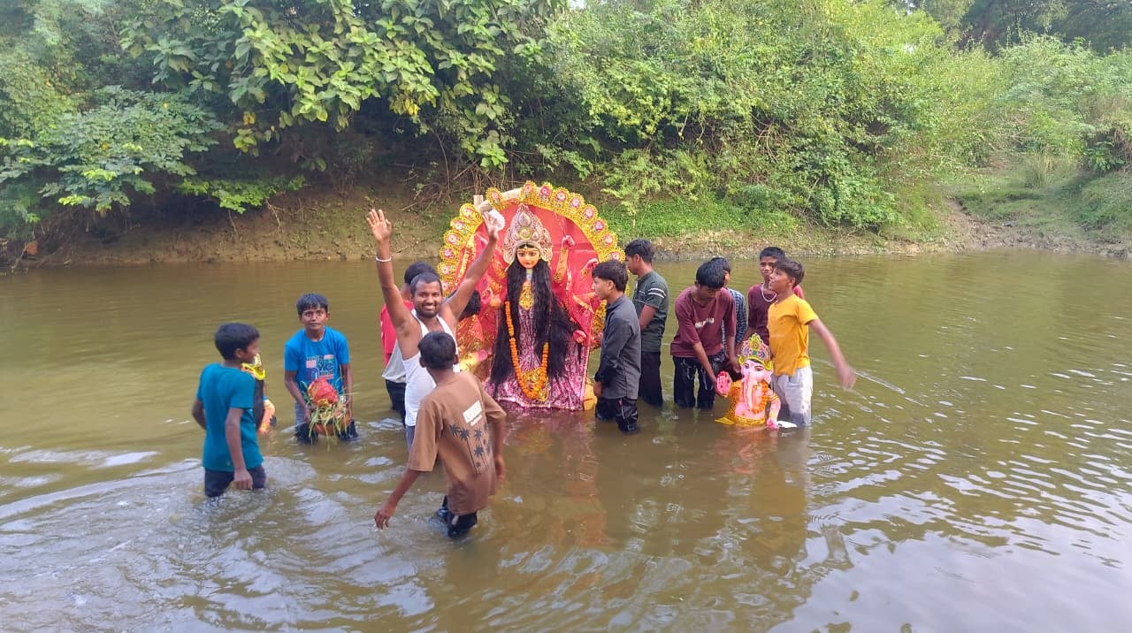 Immersion procession taken out after *havan* and *puja*