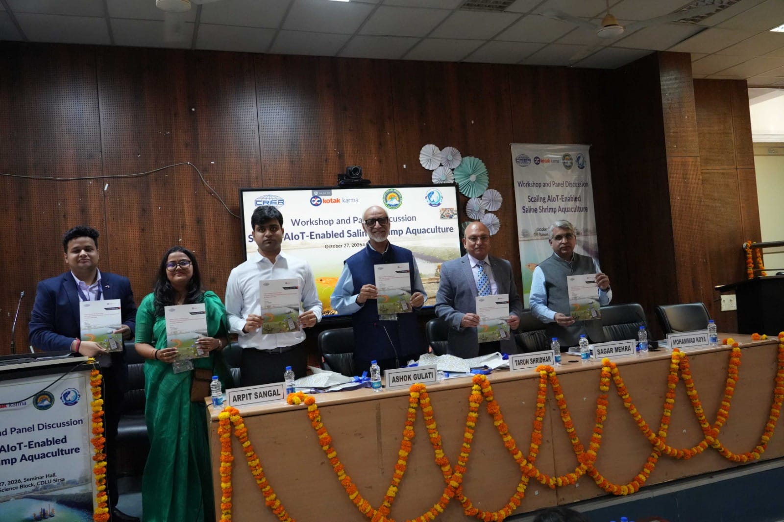 सीडीएलयू के सीवी रमन सेमिनार हॉल में तकनीक आधारित झींगा पालन को बढ़ावा देने के लिए आयोजित कार्य