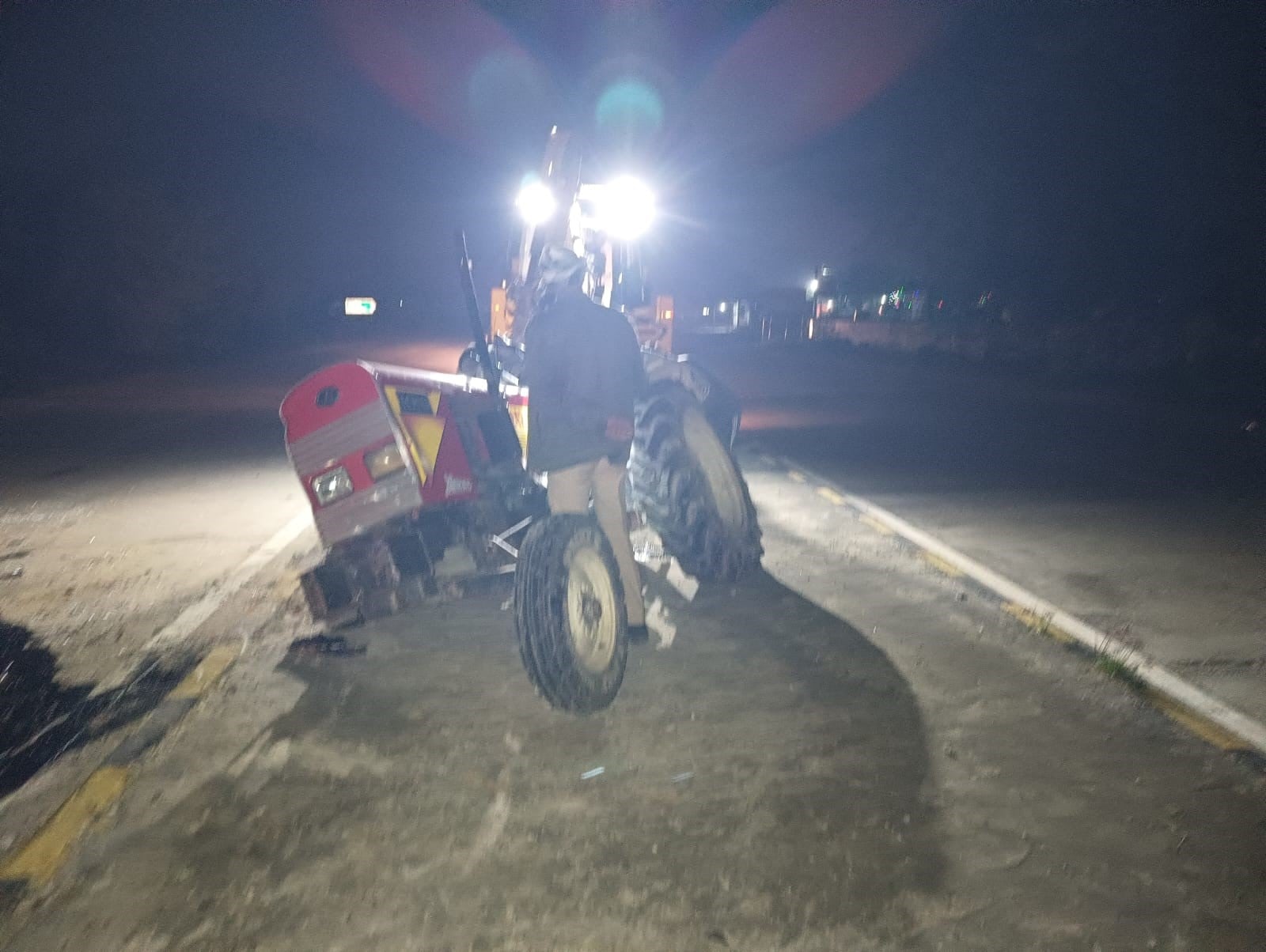 Tractor-trolley driver killed after being hit by a DCM truck