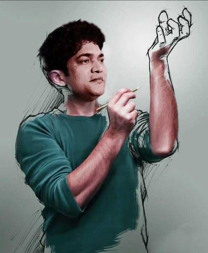 painter and canvas artist Shivasheesh sharma utilising lock down period with making new painting