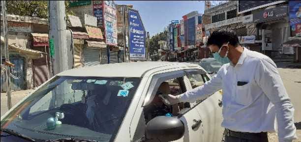 thermal scanner started investigation of common people at mahavir chowk narnaul